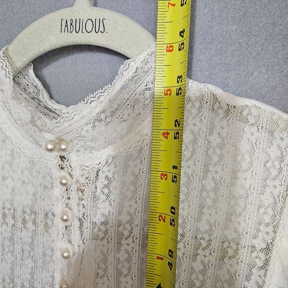 Vintage 70s Gunne Sax White Lace Tiered Wedding Dress Prairie Romantic Bride - Picture 14 of 16